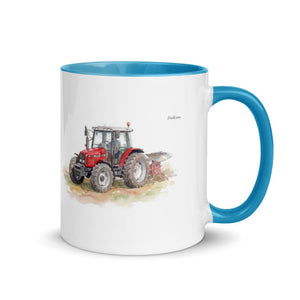 Furrow & Fields Blue / 11 oz Massey Ferguson 6255 Watercolor | Mug with Color Inside Quality Farmers Merch