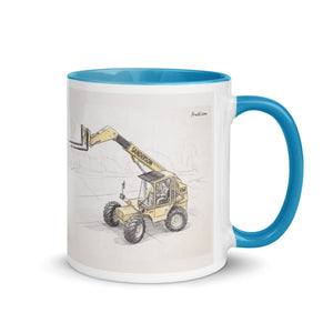 Furrow & Fields Blue / 11 oz Sanderson 726 Teleporter Pencil Sketch | Mug with Color Inside Quality Farmers Merch