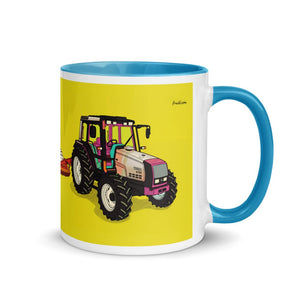 Furrow & Fields Blue / 11 oz Valtra 6750 Pop Art | Mug with Color Inside Quality Farmers Merch