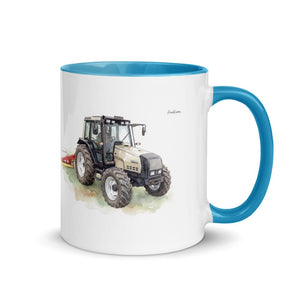 Furrow & Fields Blue / 11 oz Valtra 6750 Watercolor | Mug with Color Inside Quality Farmers Merch