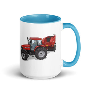 Furrow & Fields Blue Case IH Maxxum MXM130 Illustration | 15 oz Mug with Color Inside Quality Farmers Merch