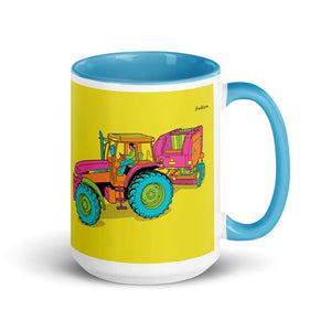 Furrow & Fields Blue Case IH Maxxum MXM130 Pop Art | 15 oz Mug with Color Inside Quality Farmers Merch