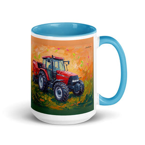 Furrow & Fields Blue Case IH Maxxum MXM130 Splash Art | 15 oz Mug with Color Inside Quality Farmers Merch
