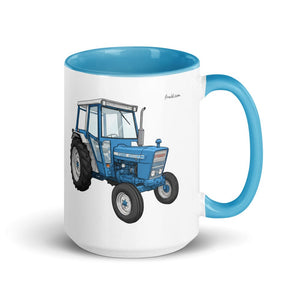 Furrow & Fields Blue Ford 4600 Illustration | 15 oz Mug with Color Inside Quality Farmers Merch