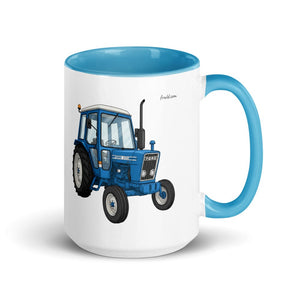 Furrow & Fields Blue Ford 4600 Illustration (Front) | 15 oz Mug with Color Inside Quality Farmers Merch