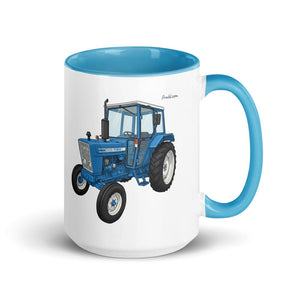 Furrow & Fields Blue Ford 4600 Illustration (Side) | 15 oz Mug with Color Inside Quality Farmers Merch