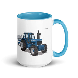 Furrow & Fields Blue Ford 9700 Illustration | 15 oz Mug with Color Inside Quality Farmers Merch
