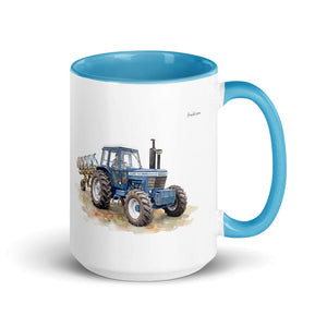 Furrow & Fields Blue Ford 9700 Watercolor | 15 oz Mug with Color Inside Quality Farmers Merch