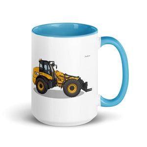 Furrow & Fields Blue JCB TM420 | 15 oz Mug with Color Inside Quality Farmers Merch