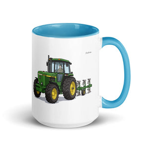 Furrow & Fields Blue John Deere 4350 Illustration | 15 oz Mug with Color Inside Quality Farmers Merch
