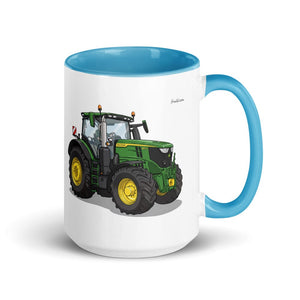 Furrow & Fields Blue John Deere 6R 250 | 15 oz Mug with Color Inside Quality Farmers Merch