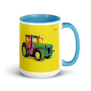 Furrow & Fields Blue John Deere 8345R Pop Art | 15 oz Mug with Color Inside Quality Farmers Merch