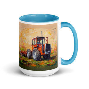Furrow & Fields Blue Massey Ferguson 1200 Splash Art | 15 oz Mug with Color Inside Quality Farmers Merch