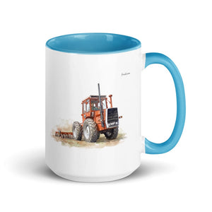 Furrow & Fields Blue Massey Ferguson 1200 Watercolor | 15 oz Mug with Color Inside Quality Farmers Merch