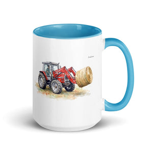 Furrow & Fields Blue Massey Ferguson 3070 Autotronic Watercolor | 15 oz Mug with Color Inside Quality Farmers Merch