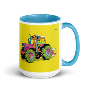 Furrow & Fields Blue Massey Ferguson 375 Pop Art | 15 oz Mug with Color Inside Quality Farmers Merch