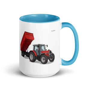 Furrow & Fields Blue Massey Ferguson 6180 | 15 oz Mug with Color Inside Quality Farmers Merch
