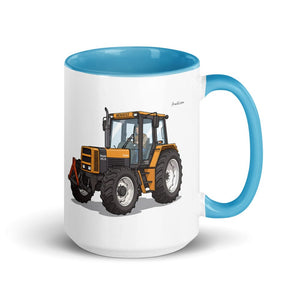 Furrow & Fields Blue Renault 145.14 TX Illustration | 15 oz Mug with Color Inside Quality Farmers Merch
