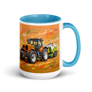 Furrow & Fields Blue Renault Atles 926 RZ Splash Art | 15 oz Mug with Color Inside Quality Farmers Merch