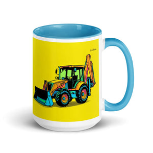 Furrow & Fields Blue Terex 860 Elite Pop Art | 15 oz Mug with Color Inside Quality Farmers Merch