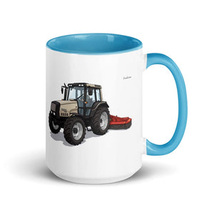 Furrow & Fields Blue Valtra 6750 Illustration | 15 oz Mug with Color Inside Quality Farmers Merch