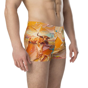 Furrow & Fields Boxer Briefs English Longhorn Splash Art | Boxer Briefs Quality Farmers Merch