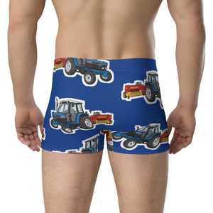 Furrow & Fields Boxer Briefs Ford 6640 Big Print Boxer Briefs – Blue Quality Farmers Merch