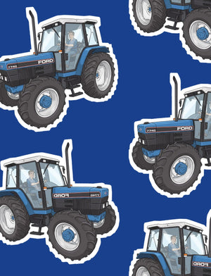 Furrow & Fields Boxer Briefs Ford 7740 Big Print Boxer Briefs – Blue Quality Farmers Merch