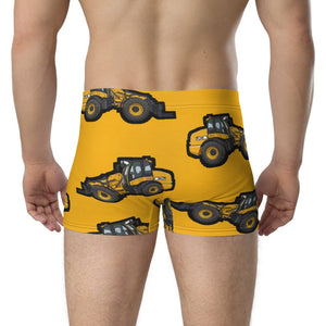 Furrow & Fields Boxer Briefs JCB TM420 Big Print Boxer Briefs – Yellow Quality Farmers Merch