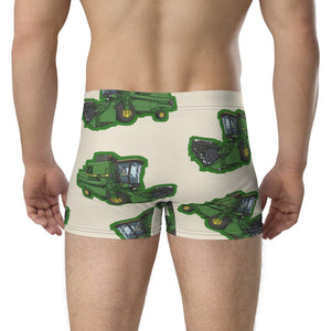 Furrow & Fields Boxer Briefs John Deere 1085 Big Print Boxer Briefs – Cream Quality Farmers Merch