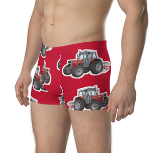 Furrow & Fields Boxer Briefs Massey Ferguson 375 Big Print Boxer Briefs – Red Quality Farmers Merch