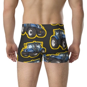 Furrow & Fields Boxer Briefs New Holland T7.225 Big Print Boxer Briefs – Charcoal Quality Farmers Merch