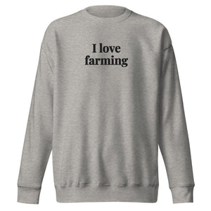 Furrow & Fields Carbon Grey / S I Love Farming | Unisex Premium Sweatshirt Quality Farmers Merch