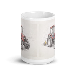 Furrow & Fields Case IH 4240 XL Pro Pencil Sketch | White Glossy Mug Quality Farmers Merch