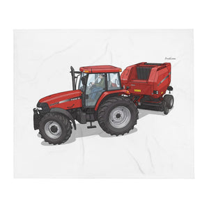 Furrow & Fields Case IH Maxxum MXM130 Illustration | Throw Blanket Quality Farmers Merch