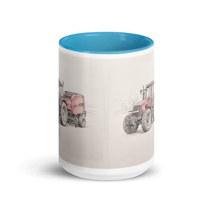 Furrow & Fields Case IH Maxxum MXM130 Pencil Sketch | 15 oz Mug with Color Inside Quality Farmers Merch