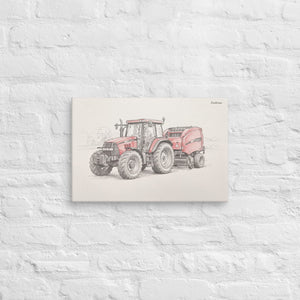 Furrow & Fields Case IH Maxxum MXM130 Pencil Sketch | Canvas Quality Farmers Merch