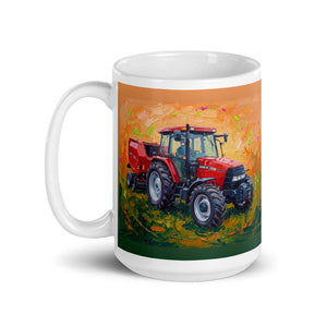 Furrow & Fields Case IH Maxxum MXM130 Splash Art | White Glossy Mug Quality Farmers Merch