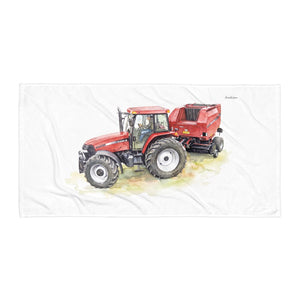 Furrow & Fields Case IH Maxxum MXM130 Watercolor | Beach Towel Quality Farmers Merch
