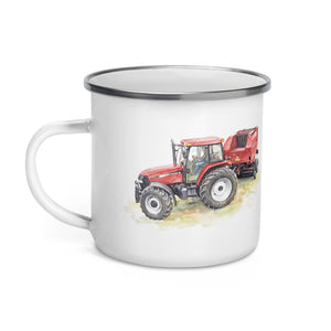 Furrow & Fields Case IH Maxxum MXM130 Watercolor | Enamel Mug Quality Farmers Merch