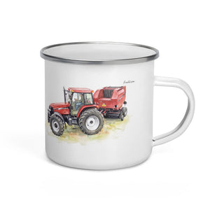 Furrow & Fields Case IH Maxxum MXM130 Watercolor | Enamel Mug Quality Farmers Merch