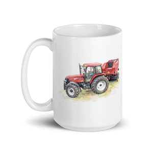 Furrow & Fields Case IH Maxxum MXM130 Watercolor | White Glossy Mug Quality Farmers Merch