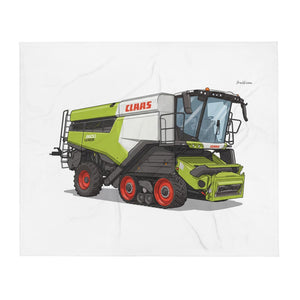 Furrow & Fields CLAAS Lexion 8600 TerraTrac Illustration | Throw Blanket Quality Farmers Merch