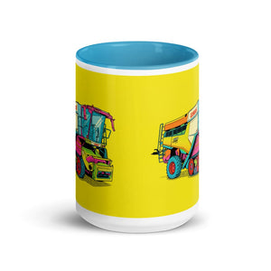 Furrow & Fields CLAAS Lexion 8600 TerraTrac Pop Art | 15 oz Mug with Color Inside Quality Farmers Merch