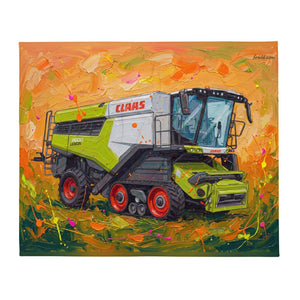 Furrow & Fields CLAAS Lexion 8600 TerraTrac Splash Art | Throw Blanket Quality Farmers Merch