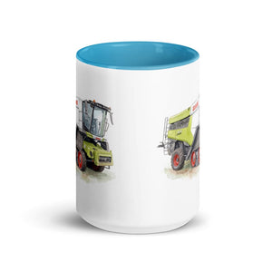Furrow & Fields CLAAS Lexion 8600 TerraTrac Watercolor | 15 oz Mug with Color Inside Quality Farmers Merch