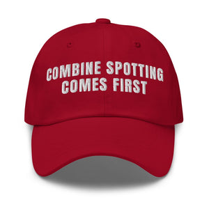 Furrow & Fields Cranberry Combine Spotting Comes First | Classic Dad Hat Quality Farmers Merch