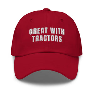 Furrow & Fields Cranberry Great with Tractors | Classic Dad Hat Quality Farmers Merch
