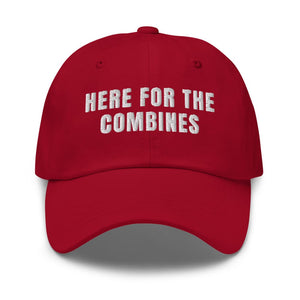 Furrow & Fields Cranberry Here for the Combines | Classic Dad Hat Quality Farmers Merch
