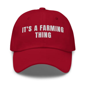 Furrow & Fields Cranberry It's A Farming Thing | Classic Dad Hat Quality Farmers Merch
